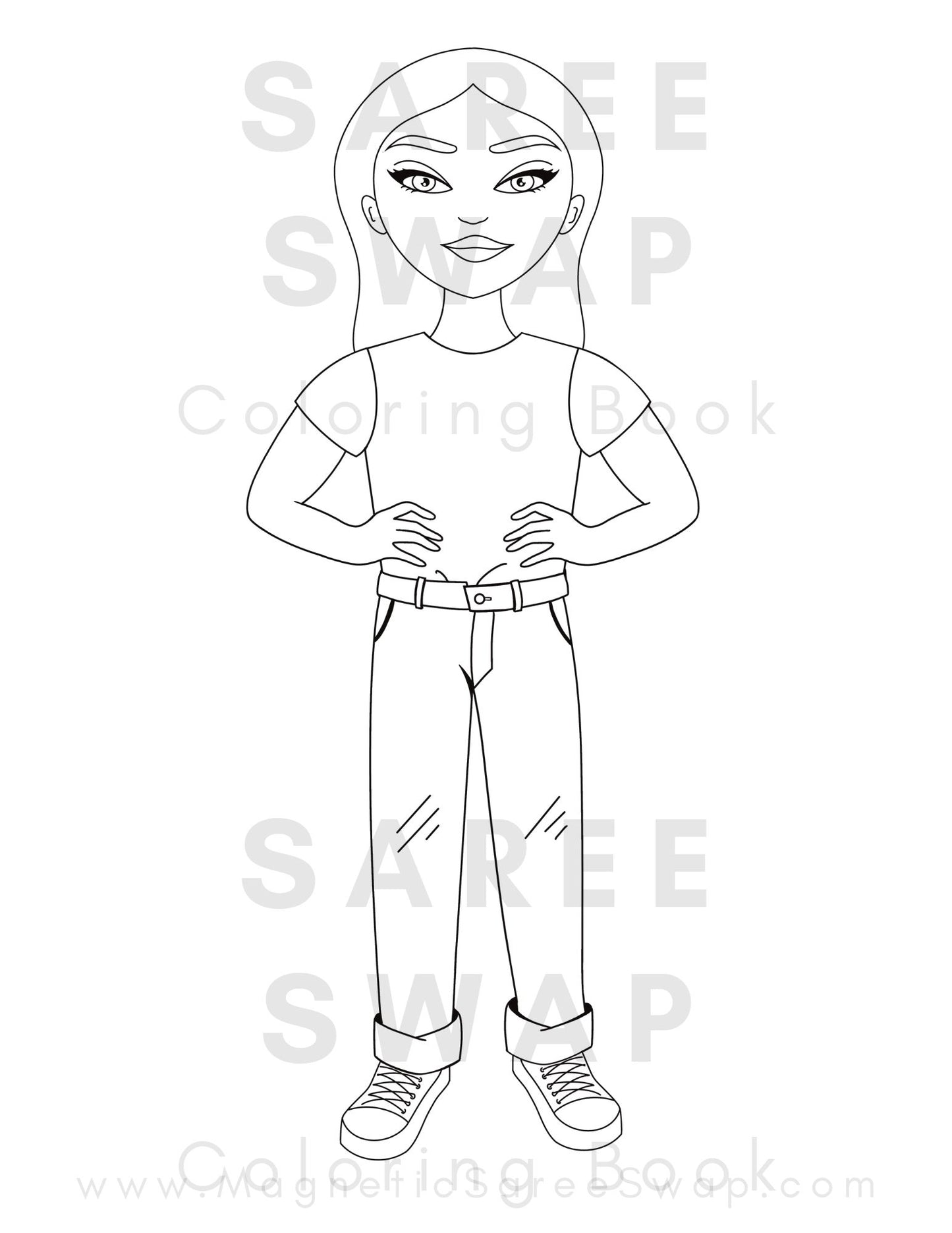 Saree Swap South Asian Fashion Coloring Sheets (Digital Download)