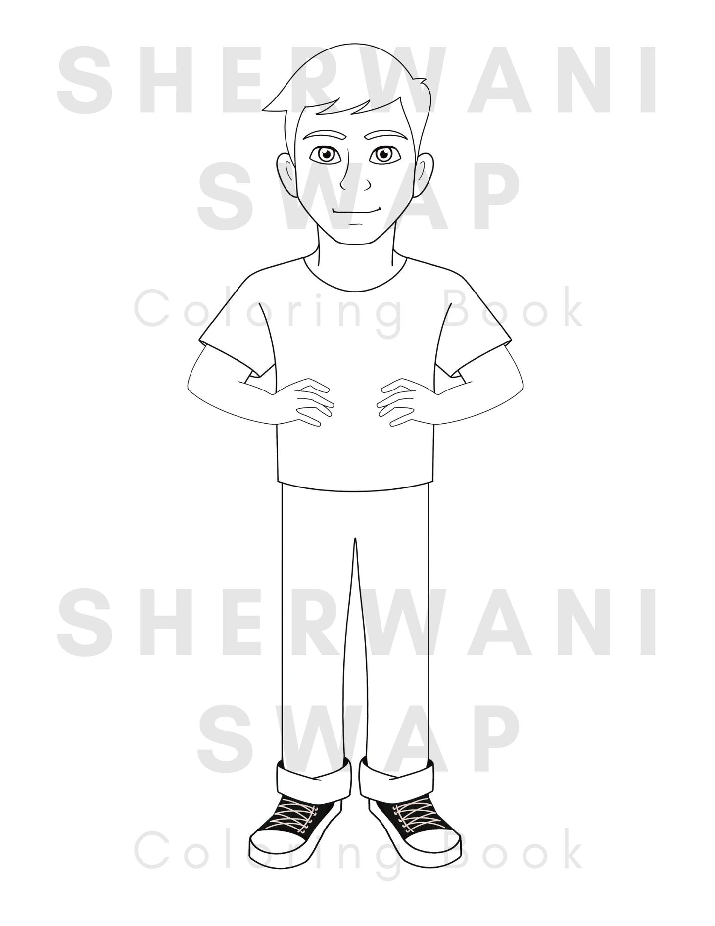 Sherwani Swap South Asian Fashion Coloring Book (Digital Download)