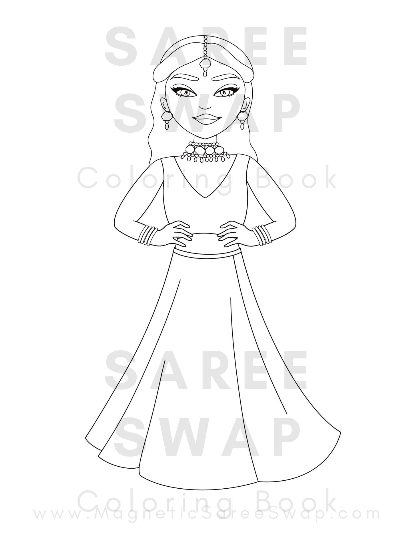Saree Swap South Asian Fashion Coloring Sheets (Digital Download)