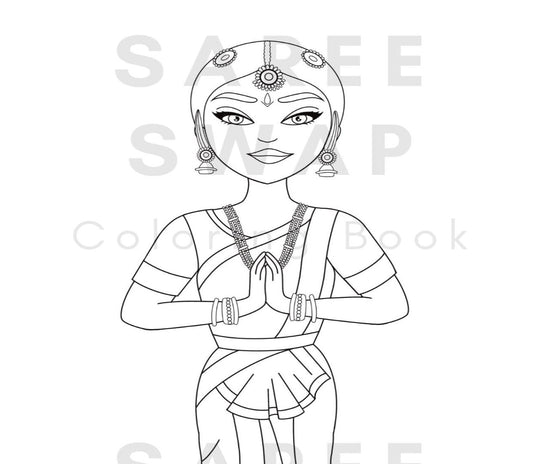 Saree Swap South Asian Fashion Coloring Sheets (Digital Download)